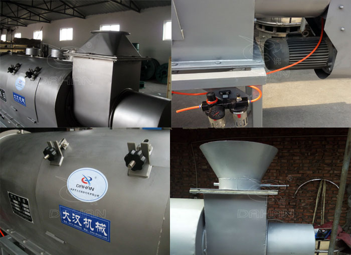 氣旋篩：電機(jī)，進(jìn)料口，氣壓裝置等特寫圖片