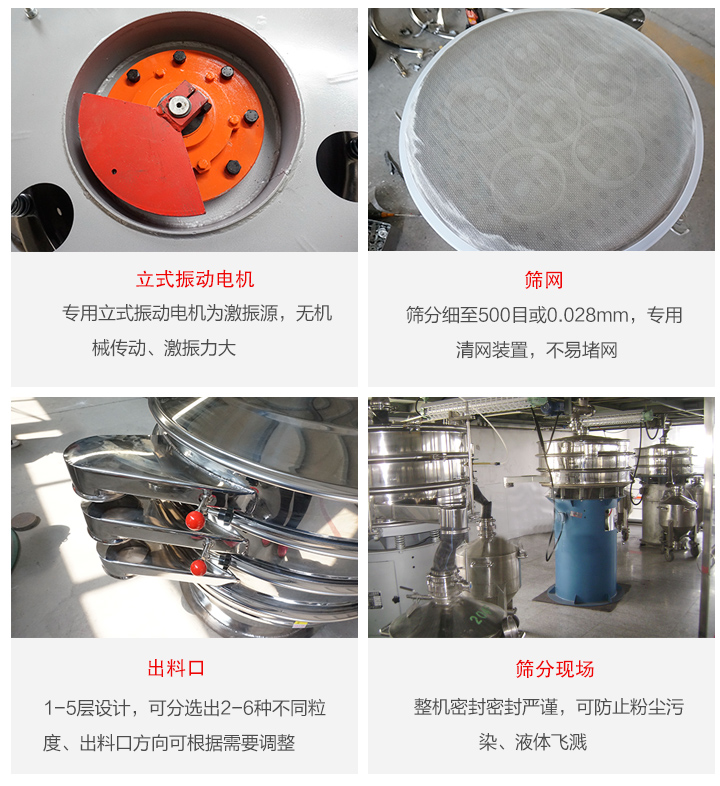 旋振篩定制化有：移動，加緣，閘門等多種形式選擇。子母設計透網(wǎng)率高，換網(wǎng)方便。