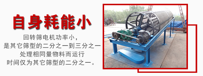 滾筒篩耗能小，使用壽命長(zhǎng)，維修方便